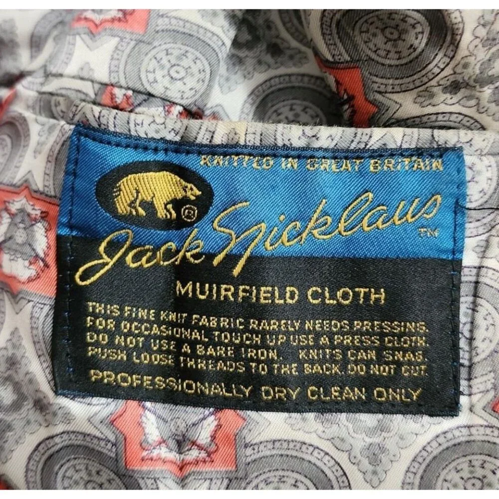 VTG Hart Schaffner Marx Jack‎ Nicklaus Blazer Jacket Union Made Muirfield Cloth